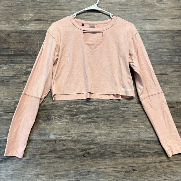 Gymshark Tops - Gymshark Peach Cut Out Crop Blouse Top